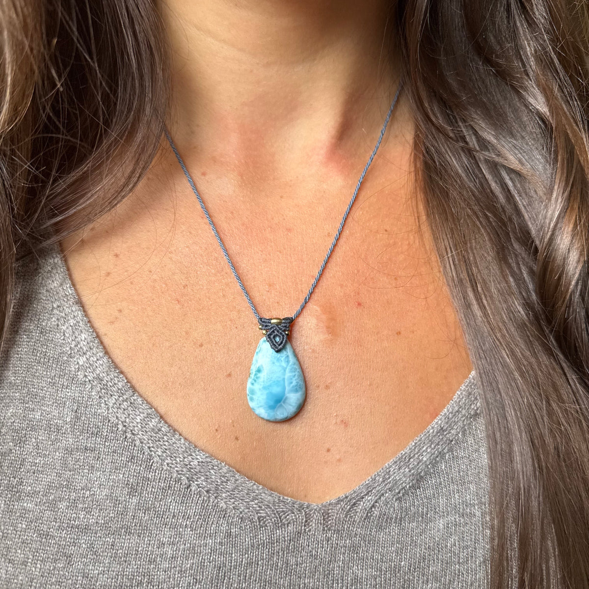 Collana macramè Larimar 11
