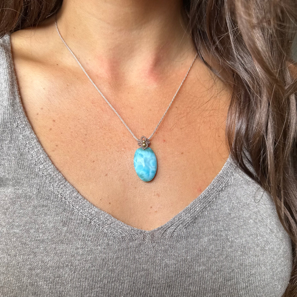 Collana macramè Larimar 9