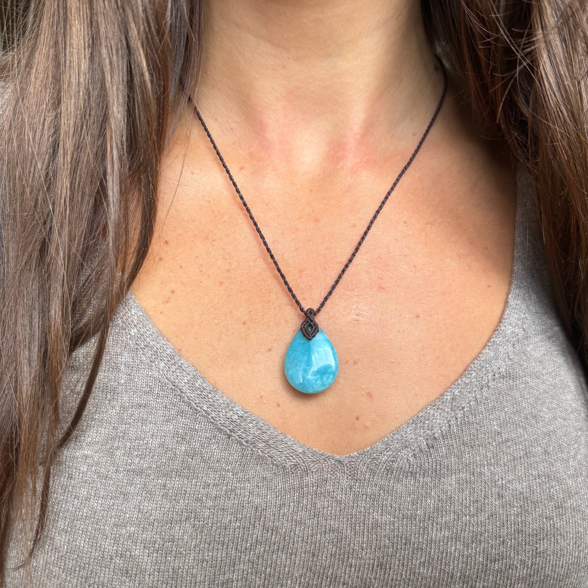 Collana macramè Larimar 12
