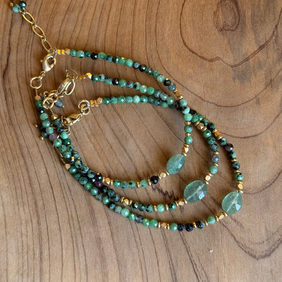 Bracciale Eden ~ rubino zoisite + avventurina