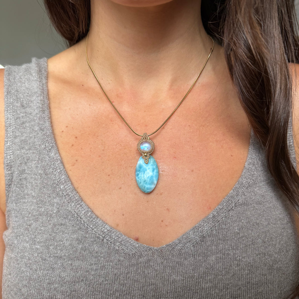 Collana macramè Larimar 7