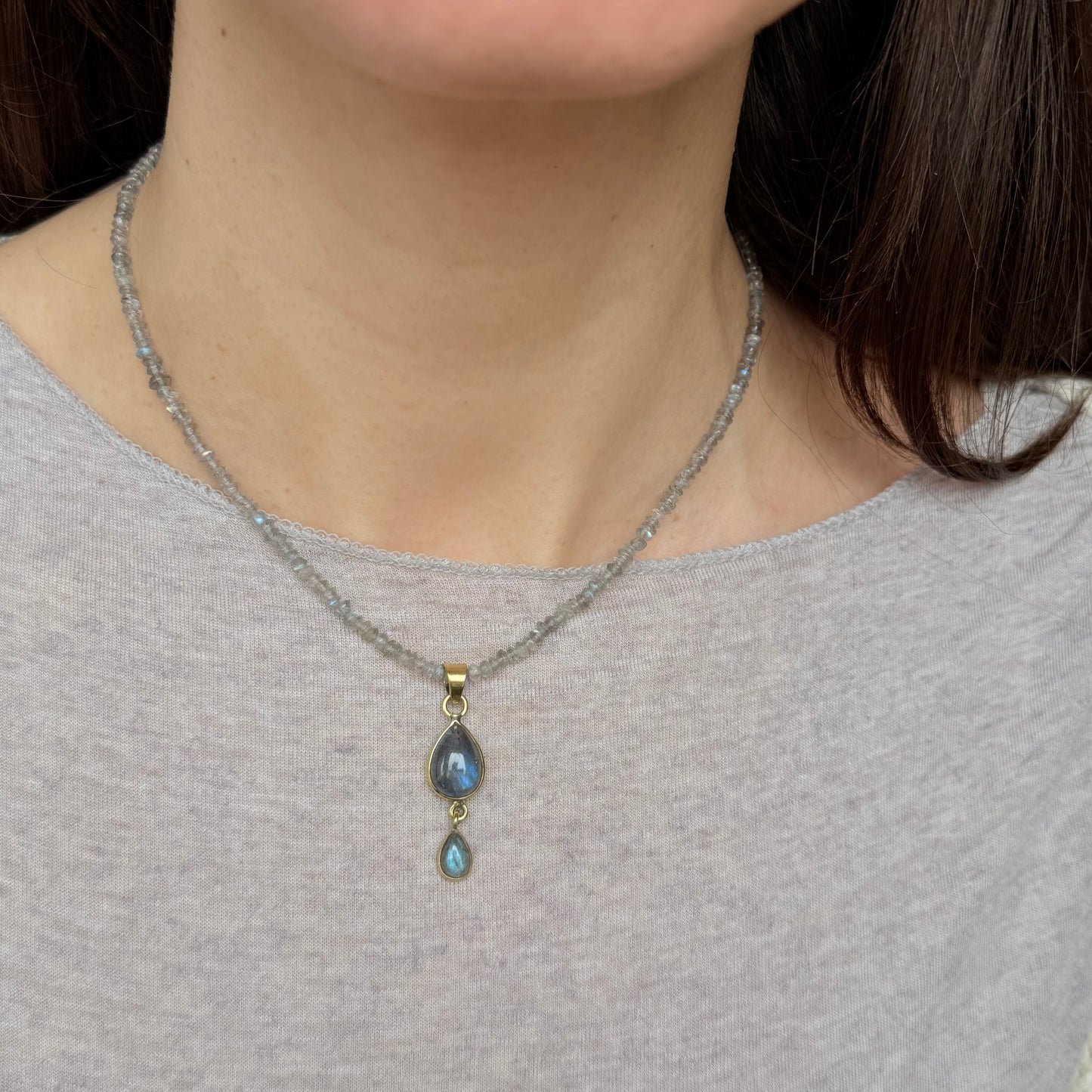 Collana goccia di Labradorite