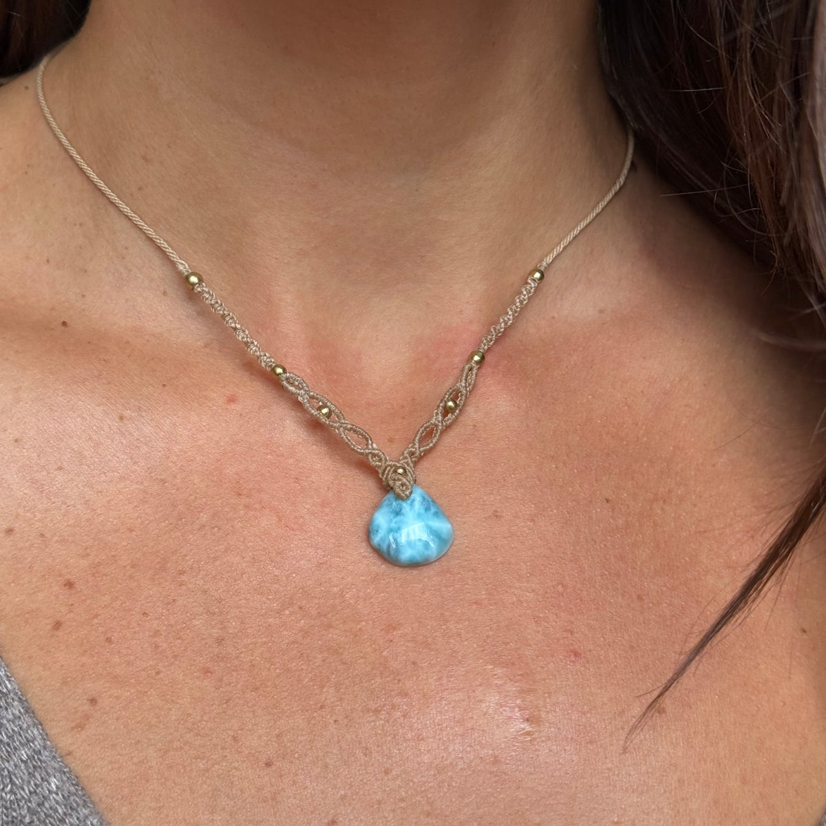 Collana macramè Larimar 5