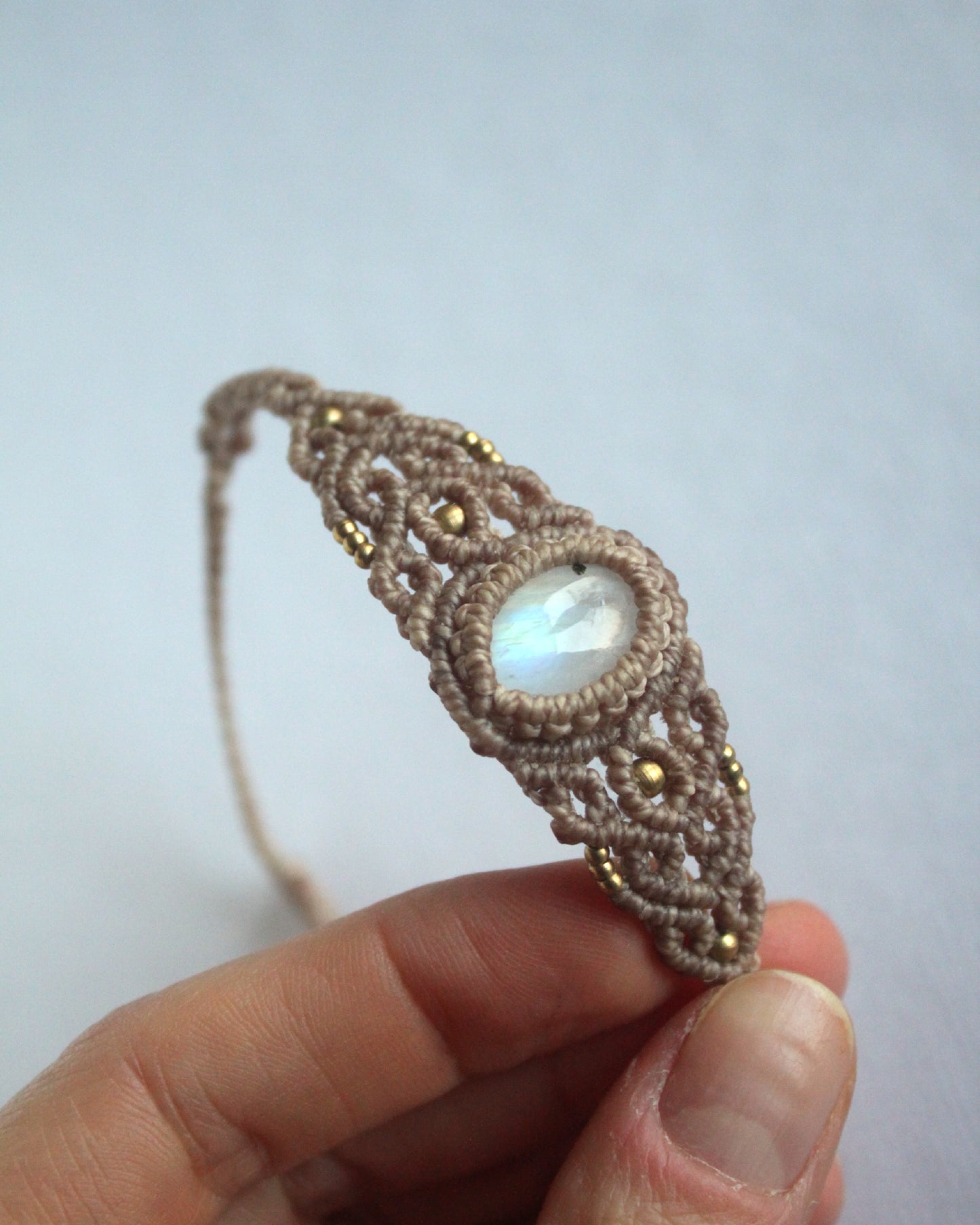 Bracciale Macramè con Labradorite Bianca