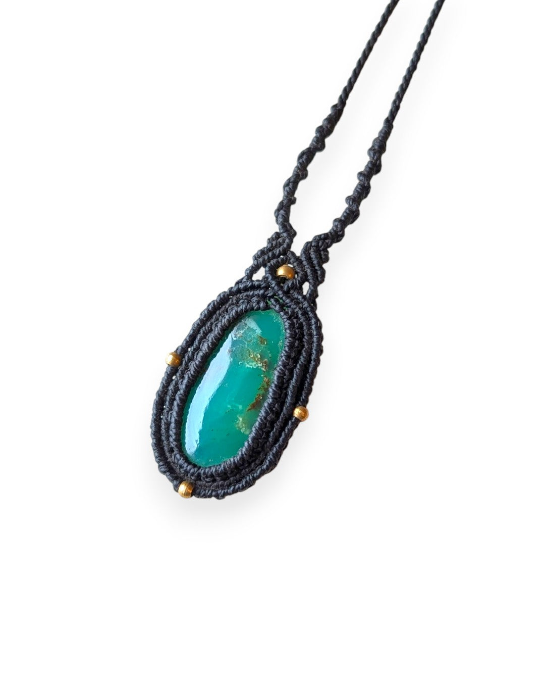 Collana Crisoprasio filo nero