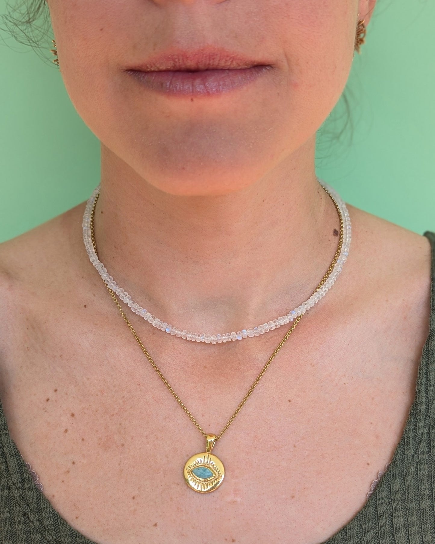 Collanina Labradorite bianca