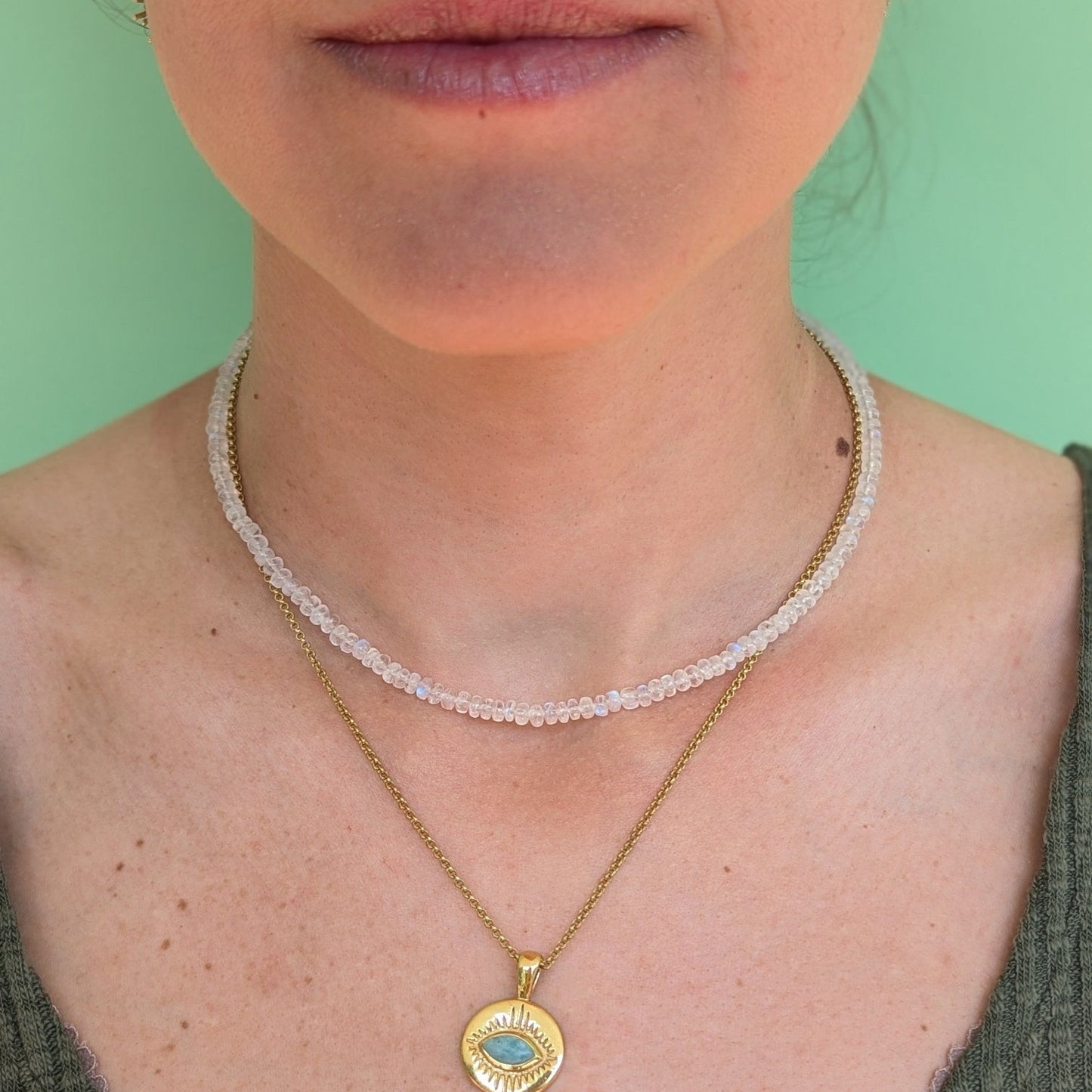 Collanina Labradorite bianca