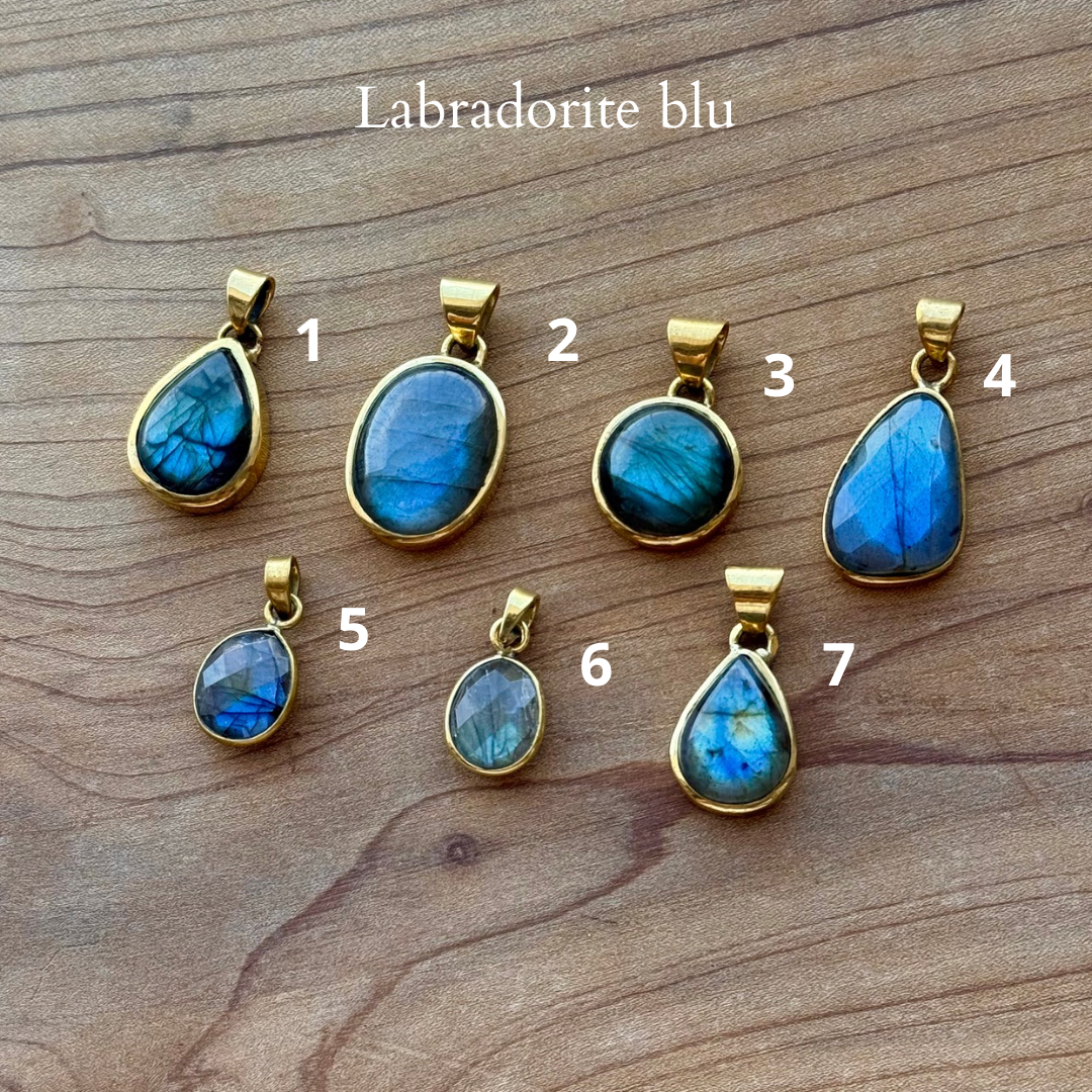 Ciondoli labradorite blu