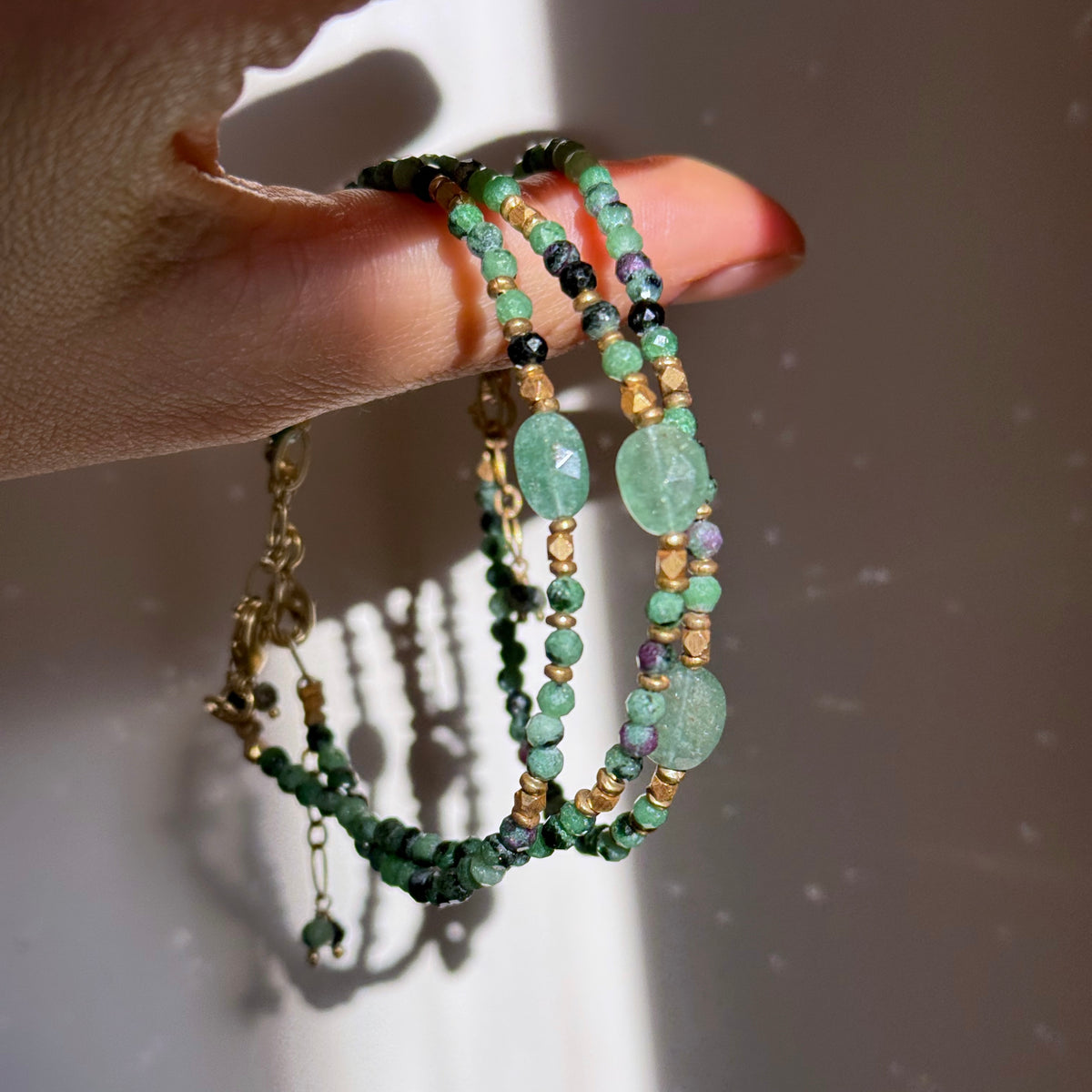 Bracciale Eden ~ rubino zoisite + avventurina