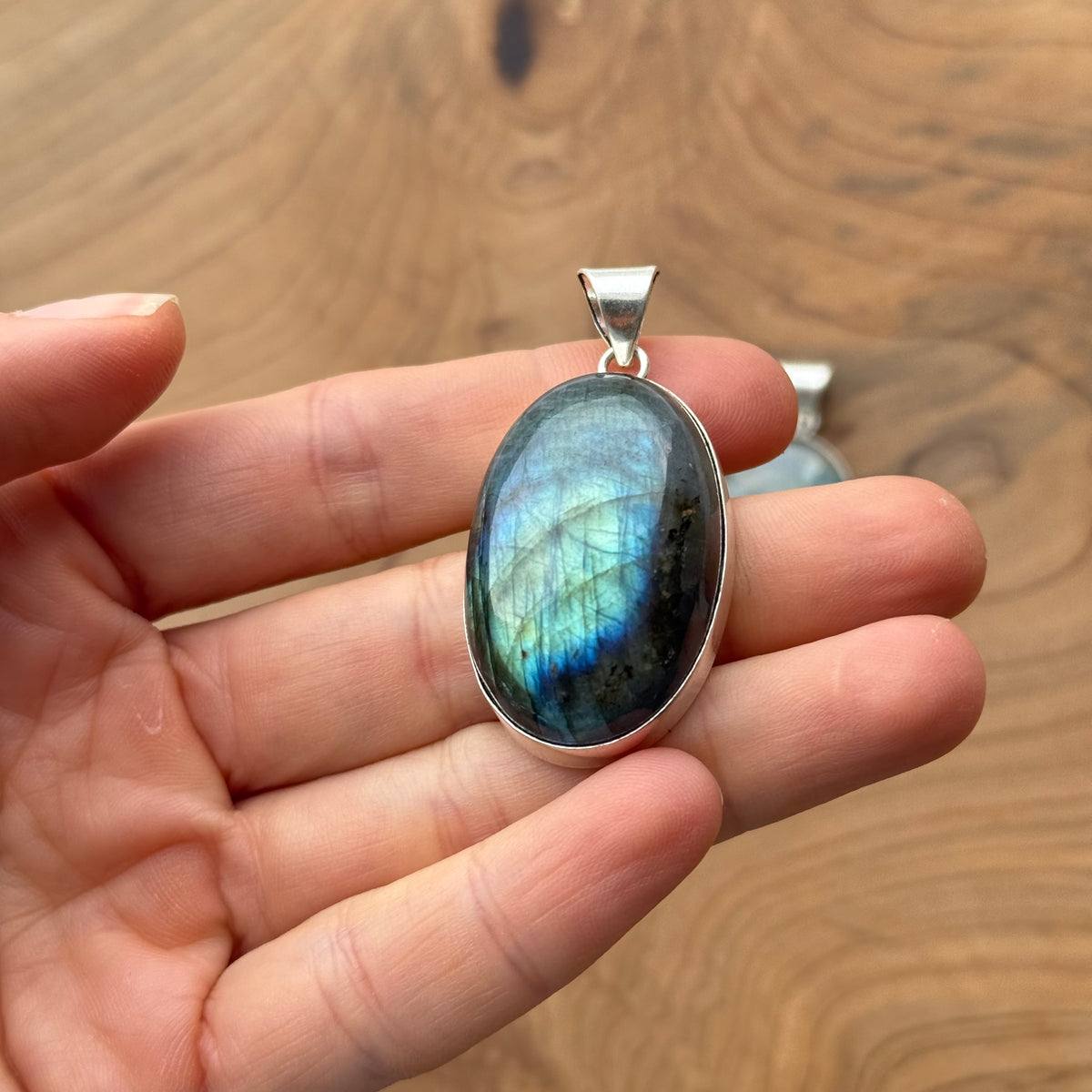 Ciondoli labradorite blu argento