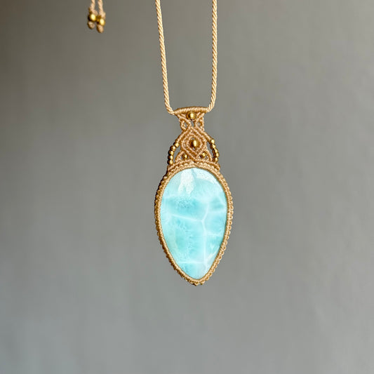 Collana macramè Larimar 1