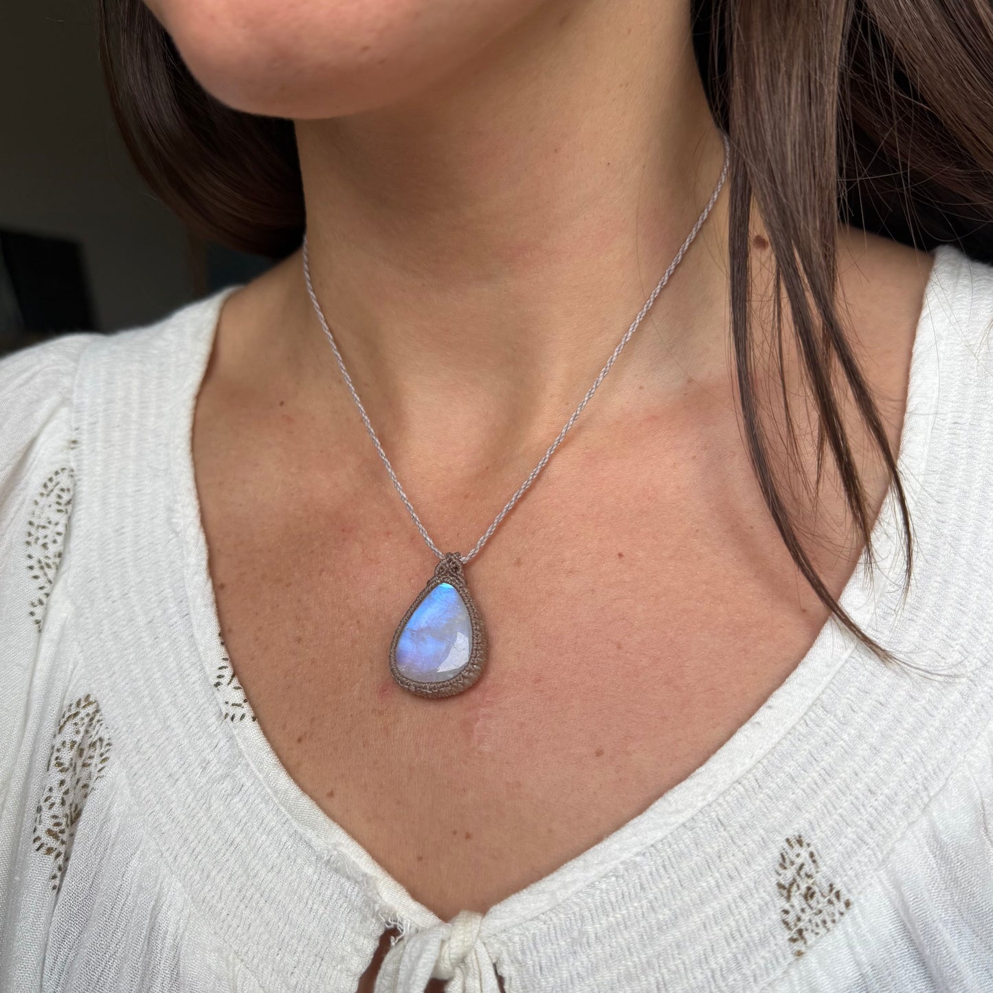 Collana labradorite bianca
