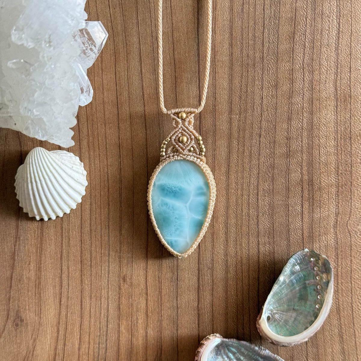 Collana macramè Larimar 1