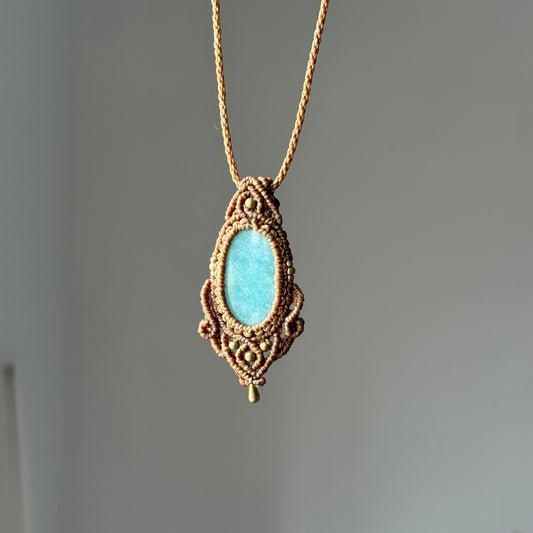 Collana macramè Amazzonite