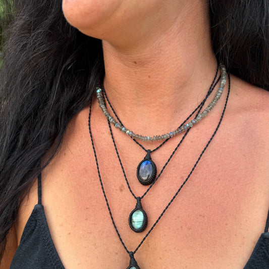Collanina labradorite blu