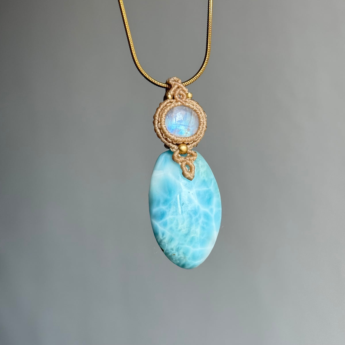 Collana macramè Larimar 7