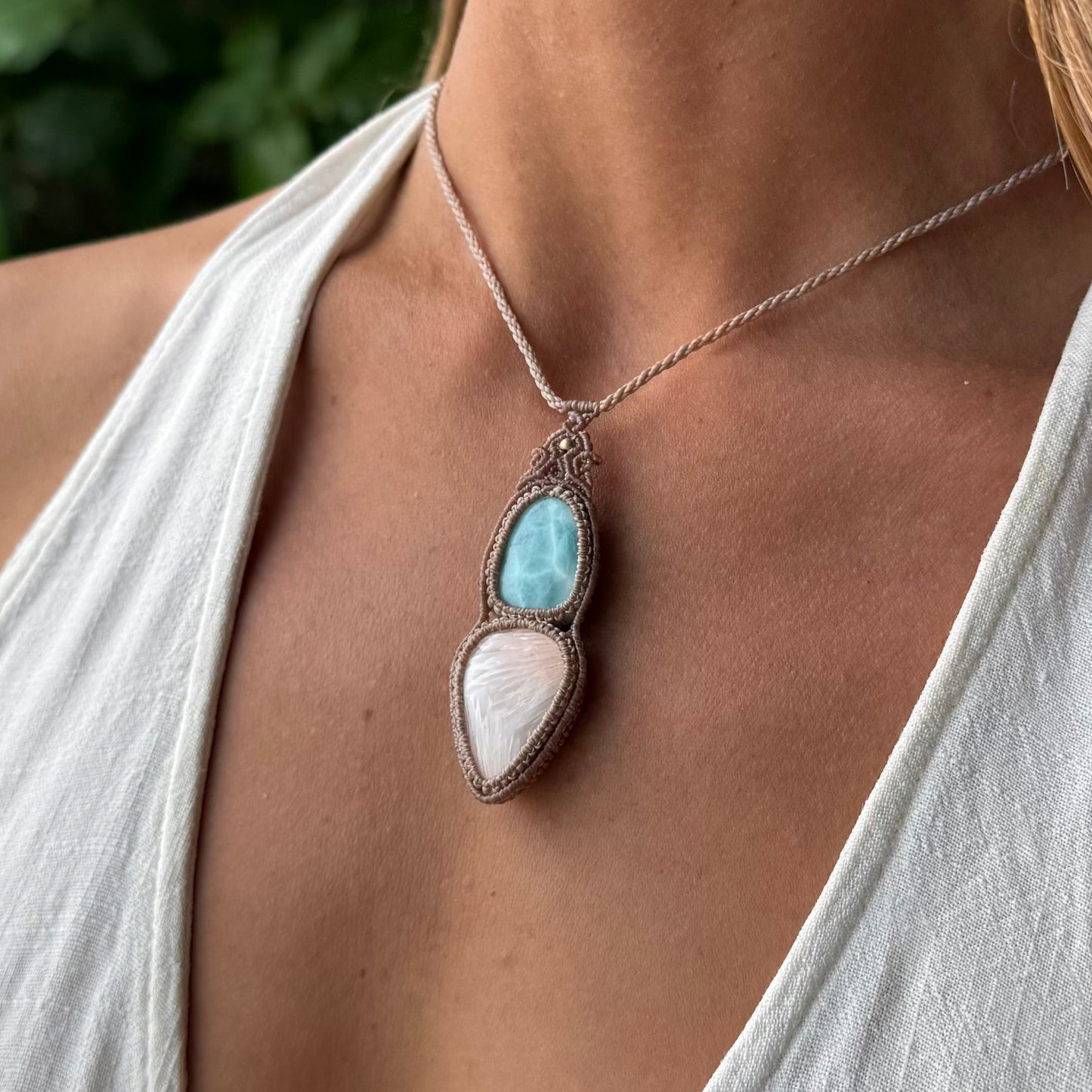Collana Larimar + scolecite