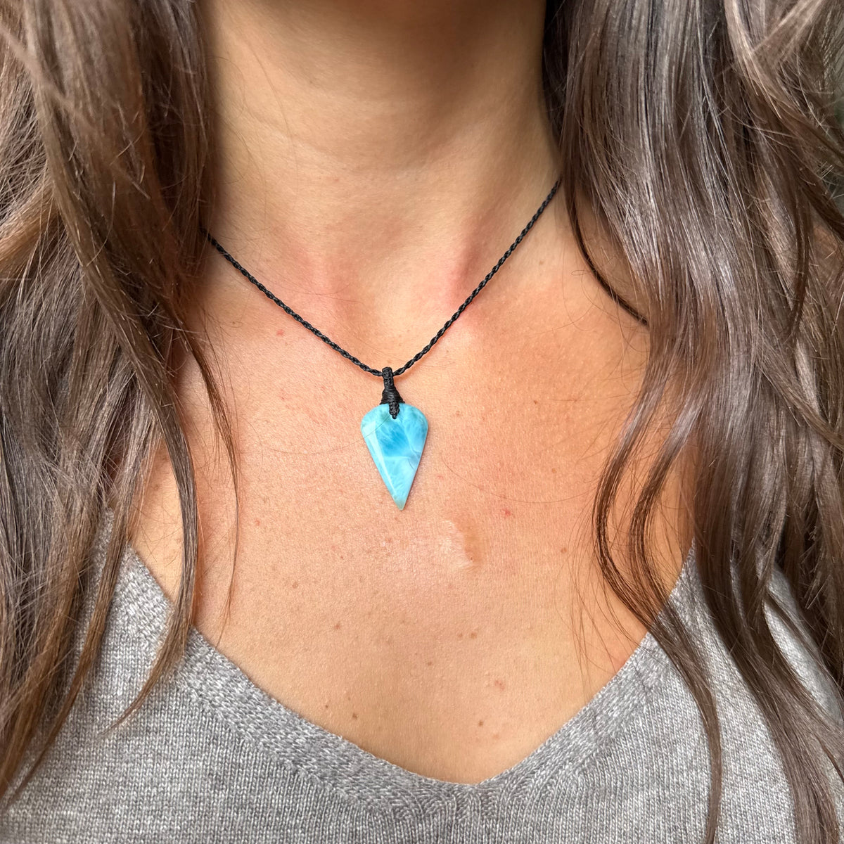 Collana macramè Larimar 14