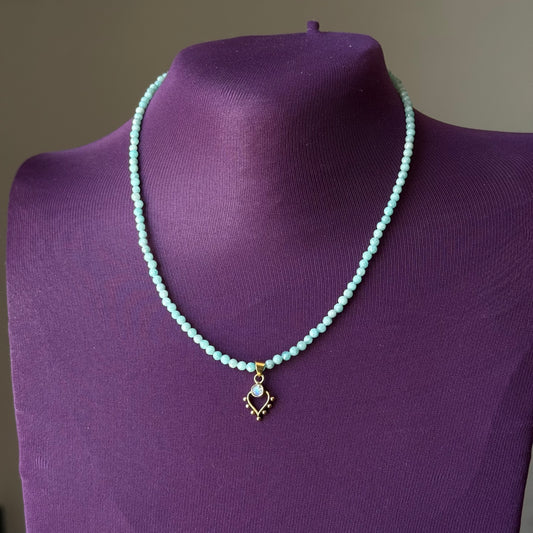Collana amazzonite con ciondolo Luce