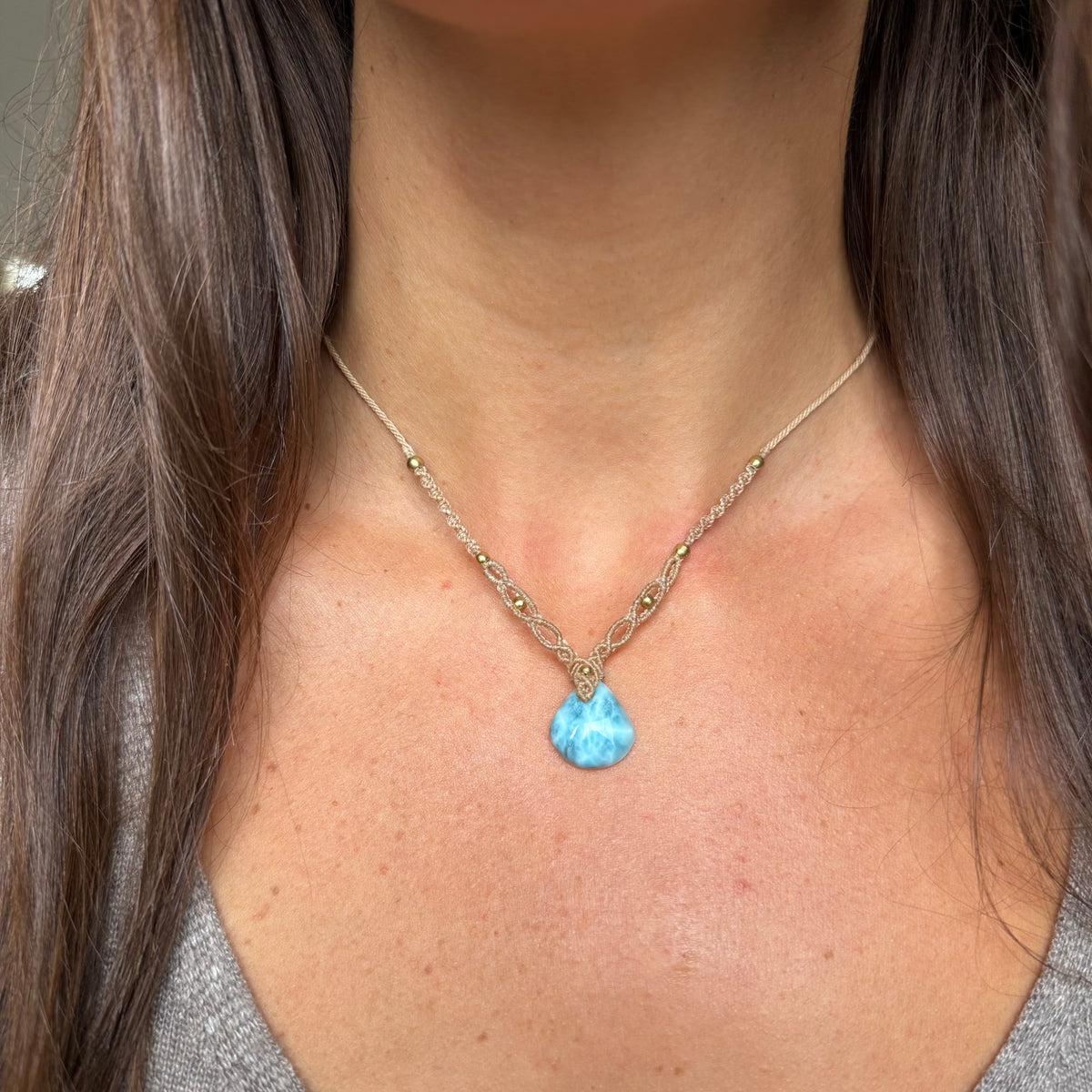 Collana macramè Larimar 5