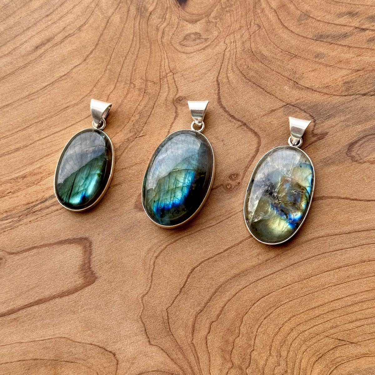 Ciondoli labradorite blu argento