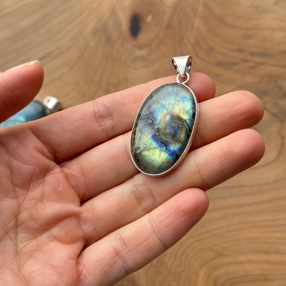 Ciondoli labradorite blu argento